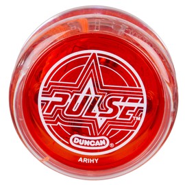 Duncan Toys Pulse LED Light-Up Yo-Yo, Intermediate Level Yo-Yo with Ball Bearing Axle and LED Lights, Clear/Red