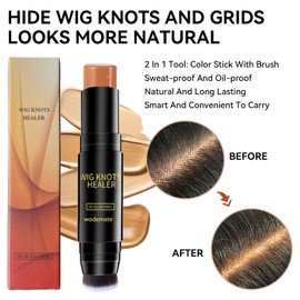 Lace Wig Knot Concealer Stick - Tint Dyeing, No Bleaching for Frontal Part, Hairline Wigs, With Brush Portable, Brown-02