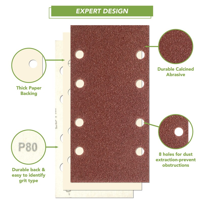 BLOSTM 40PCS Sandpaper for Electric Sander - Hook and Loop
