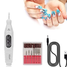 Kit de taladro eléctrico de uñas USB portátil para manicura y pedicura, forma de pulido para exfoliar, moler, pulir, quitar uñas, herramientas acrílic