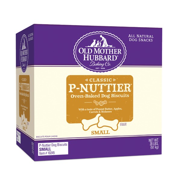 Old Mother Hubbard Classic P-Nuttier Biscuits Baked Dog Treats, Small, 20 Pound Box