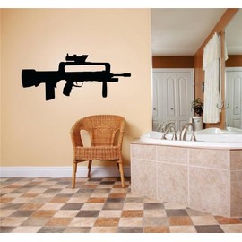 Decals & Stickers : Army Machine Gun Fighting Battle Living Room Bedroom Kitchen Home Decor Picture Art Image Peel & Stick Graphic Mural Design Decoration - Discounted Sale Price – Size : 60 Inches X 18 Inches - 22 Colors Available