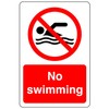 No swimming safety sign - No swimming, No diving, No