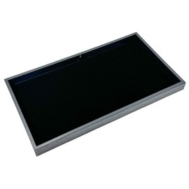 N N’icePackaging – 1 Qty – Black Velvet Deluxe Display Pad with Black Plastic Tray – For Sales/Display/Showcase/Travel/Vendors/Tradeshows – 14 3/4” x 8 1/4” x 1”
