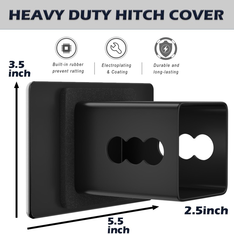2.5 Inch American Flag Trailer Hitch Cover Plug with 5/8-Inch