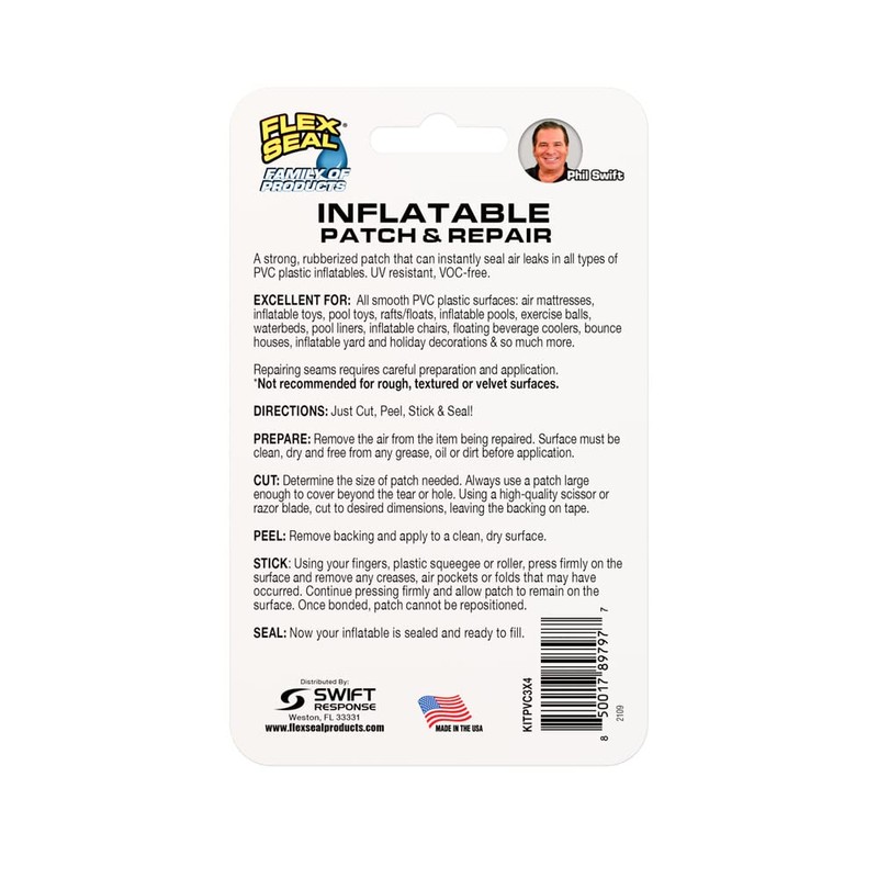 Flex Seal Patch & Repair Kit for Air Mattresses, Rafts,