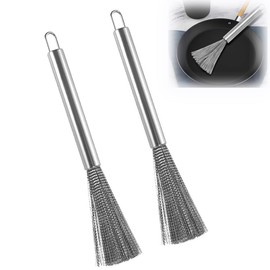 Samcos Sasara Rustproof Kitchen Brush, Stainless Steel, Heavy Duty, Includes Hooks, Handle, Cleaning Supplies, Set of 2