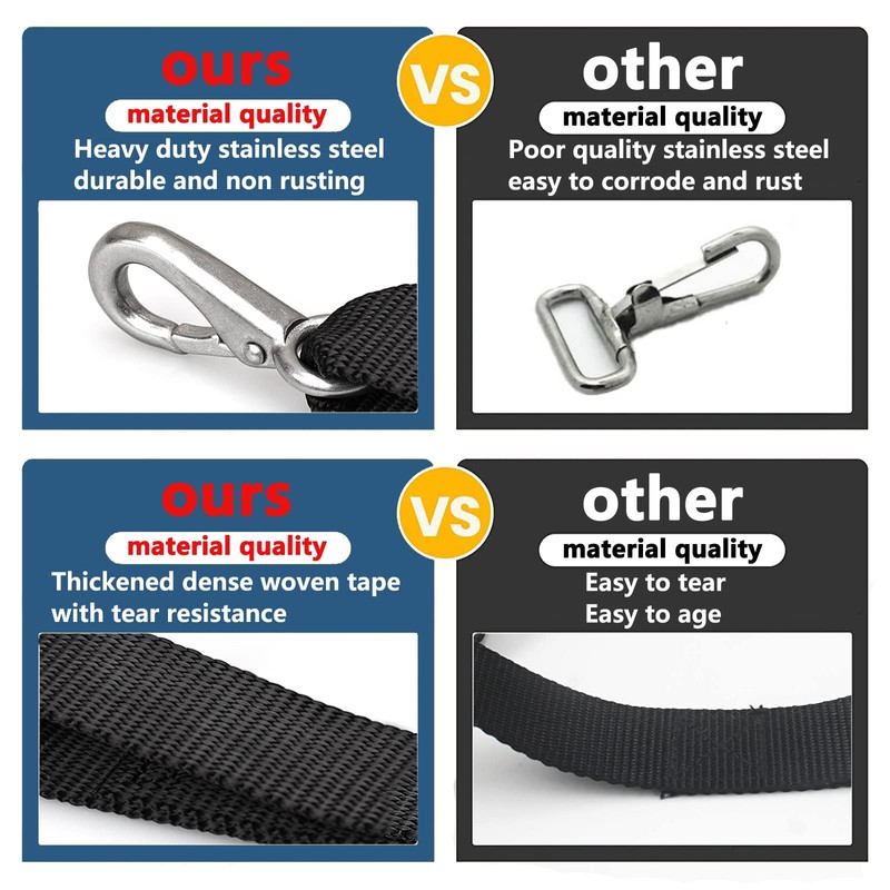 Necmetu Two Hooks Adjustable Bimini Boat Top Straps,23"~60" Marine Awning
