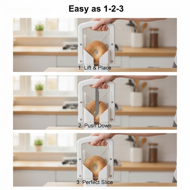 Bagel Slicer, Perfect for Bagels Guillotine Universal Slicer, Bagel Cutter