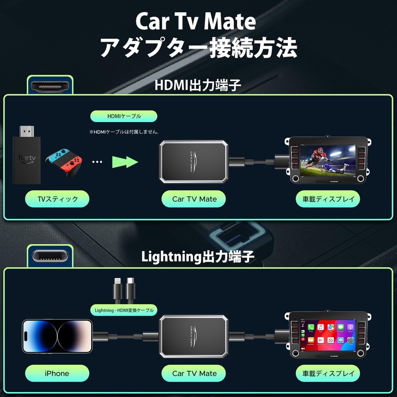 LAMTTO Wireless CarPlay Adapter (Dual Use TV Stick), Wireless Car