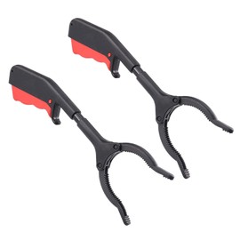 Diyxisk Pack of 2 Rubbish Tongs, Short, 28 cm, 360° Rotatable Gripper for Seniors, Children, Precise Rubbish Grabber, Waste Grabber for Wheelchair Users, Household, Garden, Black