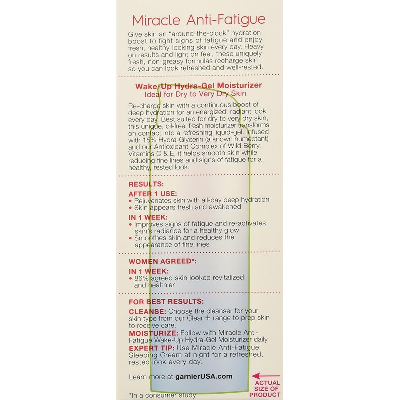 Garnier SkinActive Miracle Anti-Fatigue Wake-Up Hydra-Gel Moisturizer, 1.7 Fluid Ounce