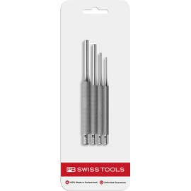 PB Swiss Tools Pin Punch Set PB 873 | 100% Swiss Made | 4-Piece (2/3/5/6 mm) Corded Pin Punch Set for Safe Driving Out or Driving Through Rivets, Pin, Bolts