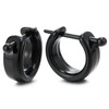 Black Hoop Earrings Huggie Earrings with Secure Latch for Men