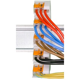 2 x DIN rail / DIN rail holder for 5 x Wago terminals connection terminals 221-412, 221-413, 221-415 (not included)