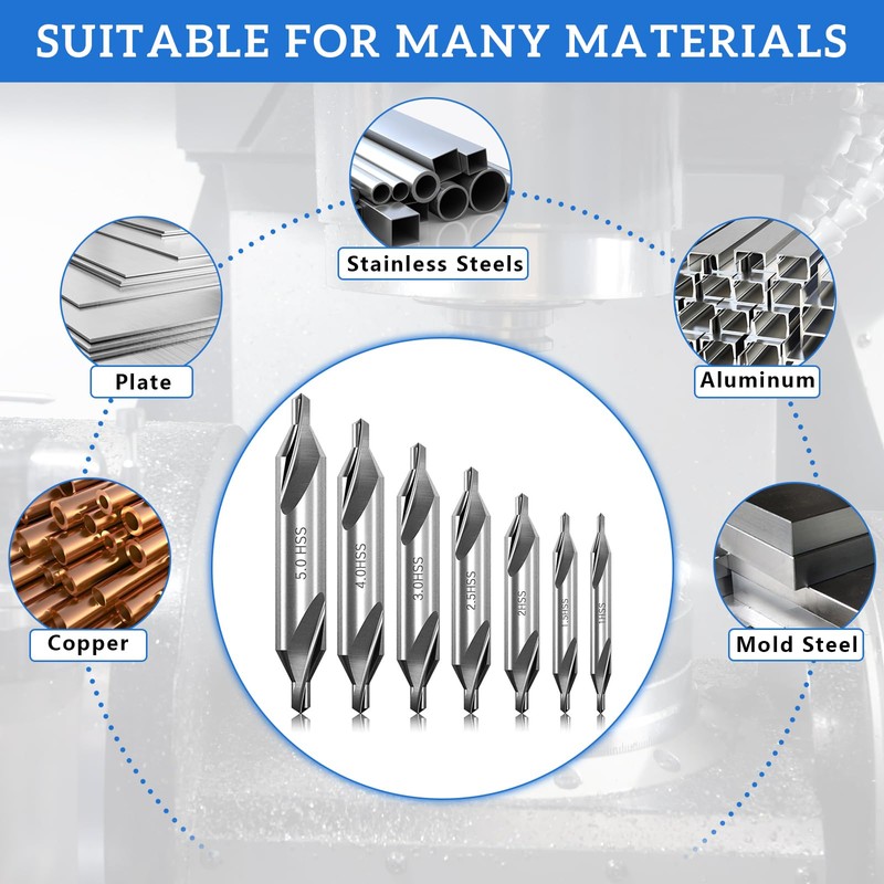 Centre Drill Bit Set Metal Wood Lathe Accessories Centring Grain
