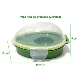U Chef Contenedor de Almacenamiento de Aguacates, Recipiente para Guardar Mitades, Caja Hermética para Aguacates de Silicona de Grado Alimenticio, Mantiene Aguacates Frescos y Evita Desperdicios
