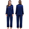 SWOMOG Couples Pajama Sets Women & Men Silky Satin Long