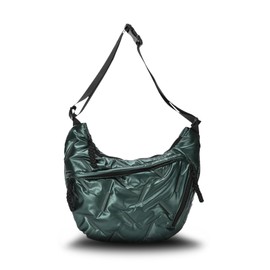 Jywmsc Half Moon Bag for Women Quilted Puffy Padded Shoulder Bag Shoulder Bag with Multiple Pockets Spacious Hobo Bag Moon Bag Casual Dumpling Bag, Green