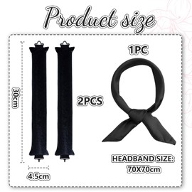 Kotkiddy Locken ohne Hitze, Lockenwickler, Heatless Curls, Lockenwickler über Nacht, DIY Heatless Curls Band Frisurenset, Hitzefreier Lockenstab für Lange HaareLocken ohne Hitze