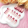 24Pcs Press on Nails Long Square Fake Nails with Red