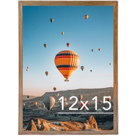 JCJMY 12x15 Picture Frame Rustic Brown, Horizontal and Vertical Formats for Wall Hanging, 12 x 15 Wall Gallery Poster Photo Frame with Shatter Resistant Plexiglass,Rustic Brown