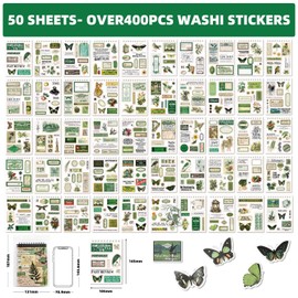 YSJCHEBS 50 retro stickers, decorative stickers, DIY decorations, exquisite stickers for decorating diaries, scrapbooks, calendars, etc.
