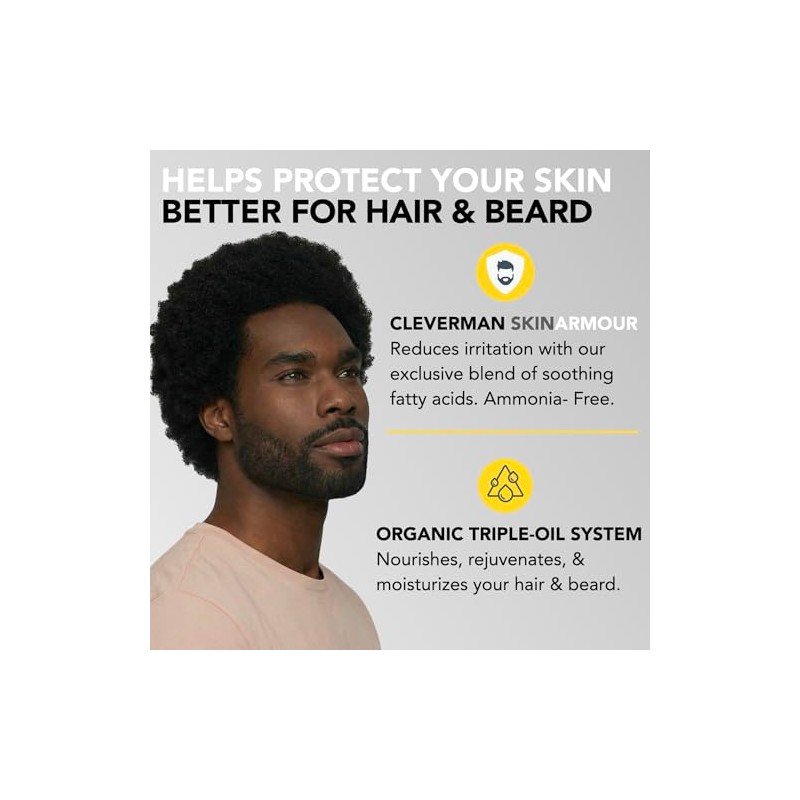 CLEVERMAN Kit De Tinte Para Cabello Y Barba Para Hombres,