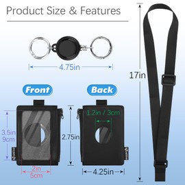 Easecos Cruise Keycard & Medallion Lanyard - Ship Card & ID Badge Holder Compatible with Princess Cruise Ocean Medallion, for AirTag Wallet Pouch, Retractable & Detachable Keychain Badge Reel Key Ring