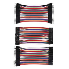 KeeYees 120pcs 3 x 10 cm Jumper Wire Cable Wire Bridges Set 40pin Male to Female, Male to Male, Female to Female with 20pcs Headers Single Row 40pin PCB Pin Header 2.54 mm for Arduino