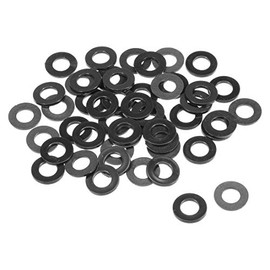 sourcing map Pack of 50 Nylon Flat Washers M8 for 8 mm ID Screw Bolts 16 mm AD 1.5 mm Thick Spacer Sleeves Sealing Rings Washers for Tap Pipe Water Hose Black