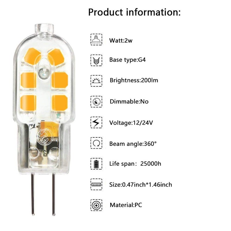 HUAMu G4 LED Light Warm White 3000K 200 Lumens 2W