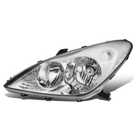 DNA MOTORING OEM-HL-0117-L Chrome Housing Factory Style Driver Side Headlight Replacement [Compatible with 02-03 Lexus ES300 / 2004 ES330]