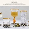 MACKENZIE-CHILDS Stemmed Wine Glass, Decorative Wine Glassware, 16 Ounces, Black-and-White