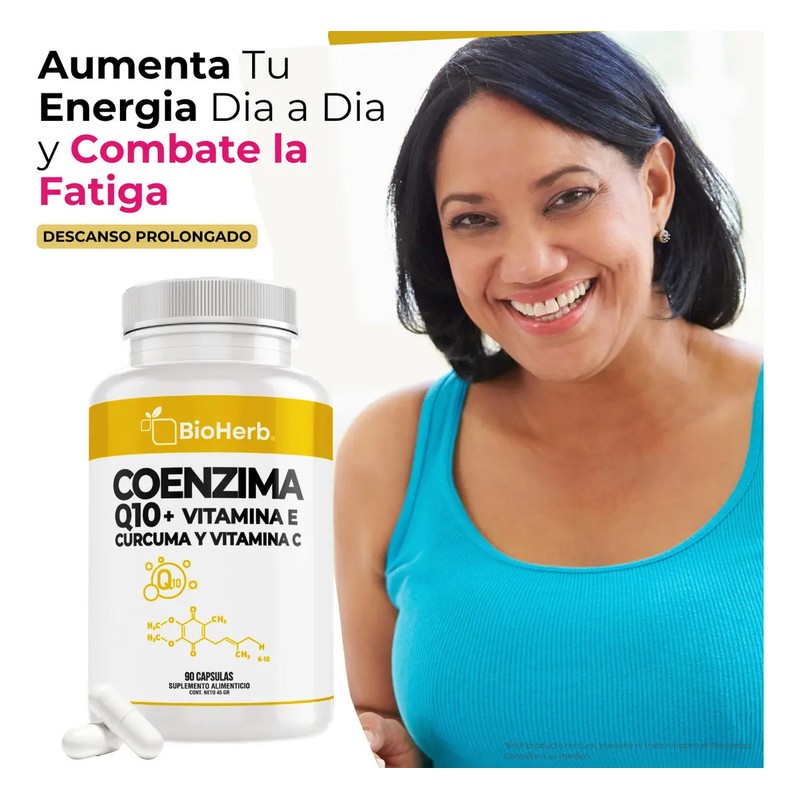 BioHerb Coenzima Q10 Vitamina E, C y Curcuma 100 Puro
