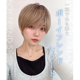 AQUADOLL wg316-S-ABG Wig, Short, Full Wig, Pudding, Black Hair, Silver Hair, Silver, Boyish, Men's Clothing, Short Hair, One Size Fits Most, S Size ABG. Ash Beige