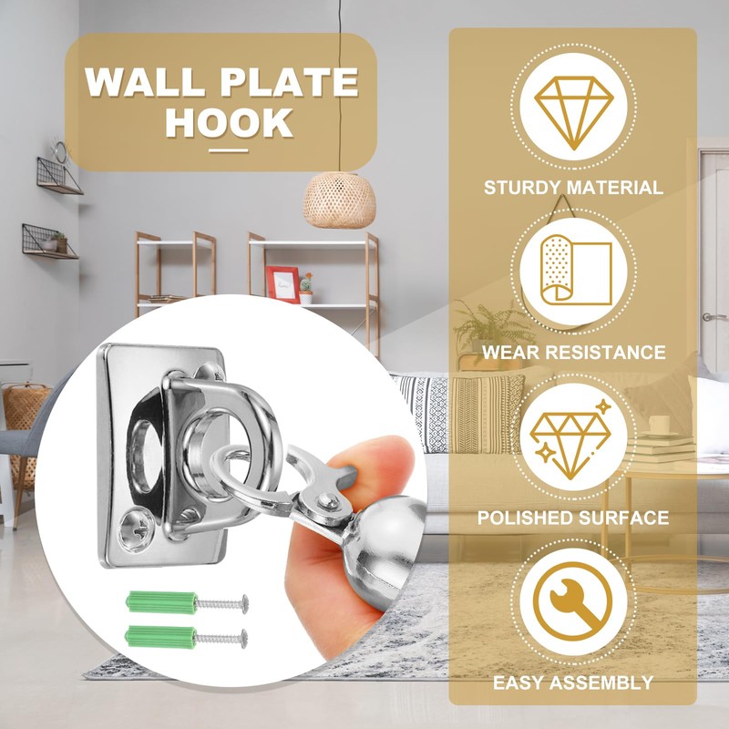 sourcing map Rope Stanchion Wall Plate Hook, 2 Pack Large