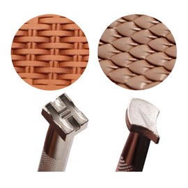 Leather Stamping Tools,2 Pieces Professional Leather Stamps for Craft Working(178+113)