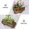 Rustic Half Barrel Planters 2Pcs Wooden Flower Pot for Yard