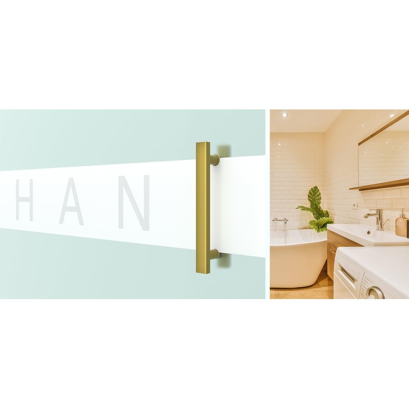 LVYIHAN Titanium Gold Square Barn Door Handles 12"/16"/18"/24"/36"/48"/59'', Pull Push
