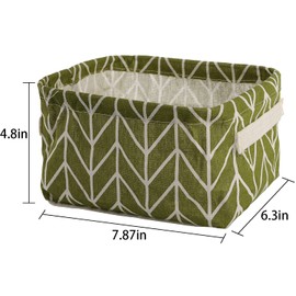 Lawei 9 Pack Mini Canvas Storage Bins - Collapsible Canvas Shelf Basket Nursery Organizer Box with Handles for Nursery Kids Bathroom Home Office