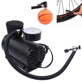 Portable Mini Air Compressor Pump, 12V Electric Tyre Inflator for Car, Bike, Motorcycle, 300 PSI with Pressure Detector, Compact Size and Portable for Inflatables, Balloons
