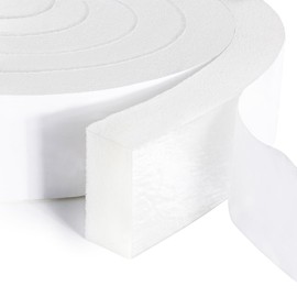 High Density Foam Tape Air Conditioner Window Seal, 2x1 Inch Thick Foam Stripe with Adhesive for Window AC Insulation, Weather Stripping for Doors and Windows Insulation, AC Foam Tape, White