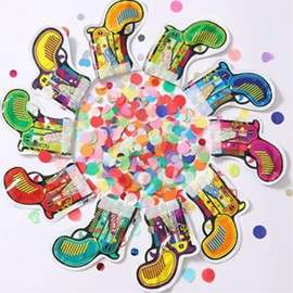 Inflatable toy fireworks gun, confeit cannon Party Inflatable confeit gun, birthday, wedding, graduation, entertainment party supplies decoration + blow dragon Whistle party (20 pcs)