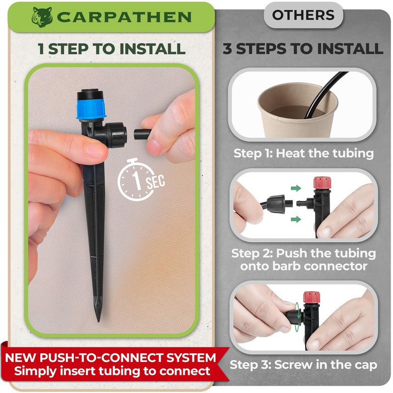 Carpathen 30pcs Drip Irrigation Emitters - 1/4" Drip Irrigation System