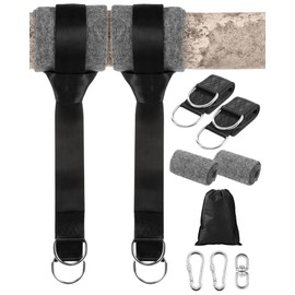 1.5M Swing Straps Hanging Hammock Chair Hanging Kit, Nylon Hammock Tree Straps with 360°Swivel Hook, 2 Heavy Duty Carabiners and 2 Tree Protection Pads for Hammocks and Swings - Bonus Storage Bag