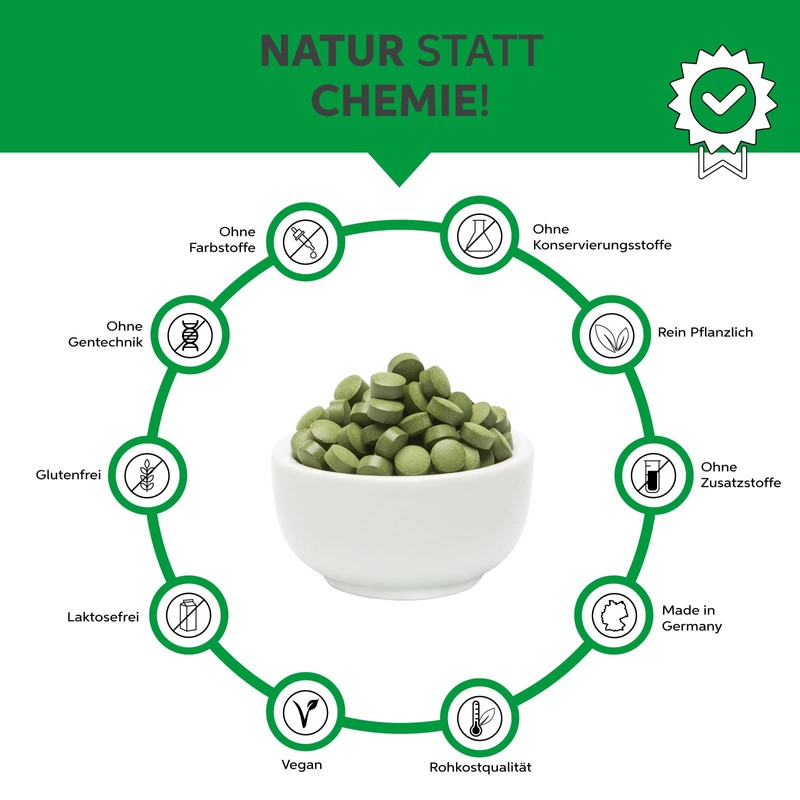 Organic Chlorella Tablets 500 g | 1250 Pellets 400 mg