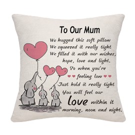 Mum Gifts from Daughter Son Mum Mother Mom Cushion Cover Throw Pillow Cover Thanksgiving (our mum)