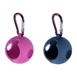 PATIKIL Golfballhalter, 2er Pack Silikon-Ballträger Schutzhülle mit Schnalle für Golftasche Gürtel, Rosarot, Blau