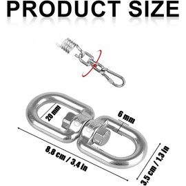 ACTIUSIS Stainless Steel Swivel, 304 Swivel Ring, Double-Sided, M8 Swivel Stainless Steel, Swivel Eye Hook, Rope Swing, for Hanging Chairs, Sandbags, Swings, Pack of 4